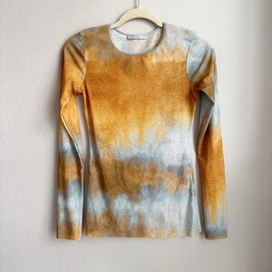 Zara Tie-Dye Thin Fitted Long Sleeve Top S